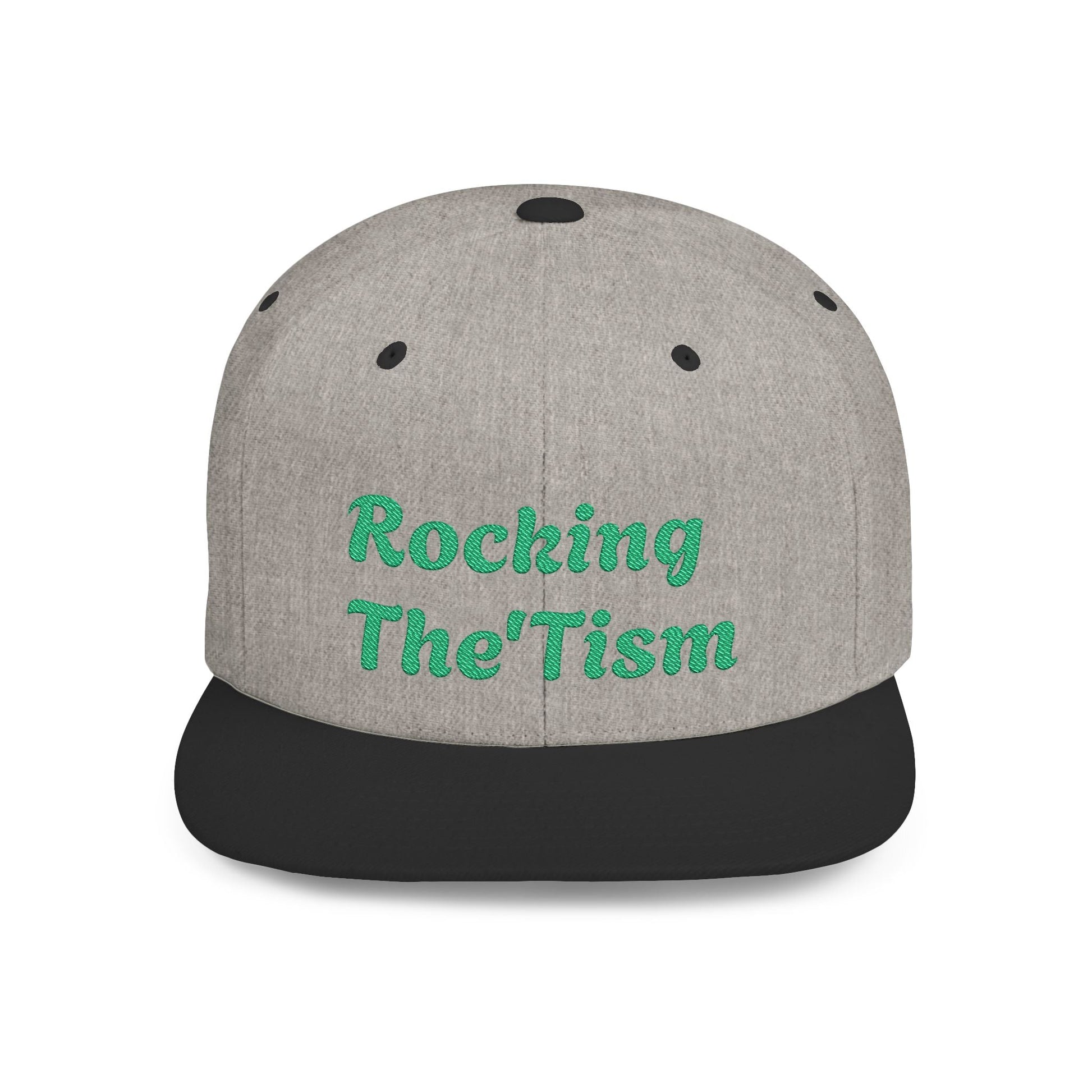 "Rocking The 'Tism" Embroidered Snapback Hat - Flat Bill Autism Pride Cap | 13 Colors - Geo Rocks The 'Tism