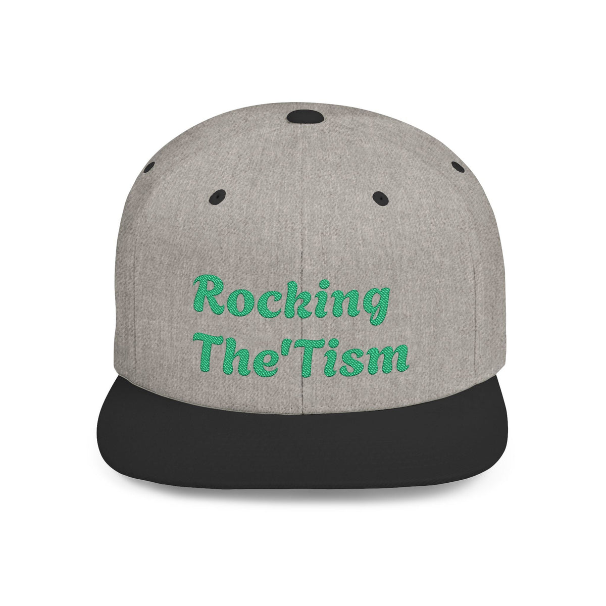 "Rocking The 'Tism" Embroidered Snapback Hat - Flat Bill Autism Pride Cap | 13 Colors - Geo Rocks The 'Tism