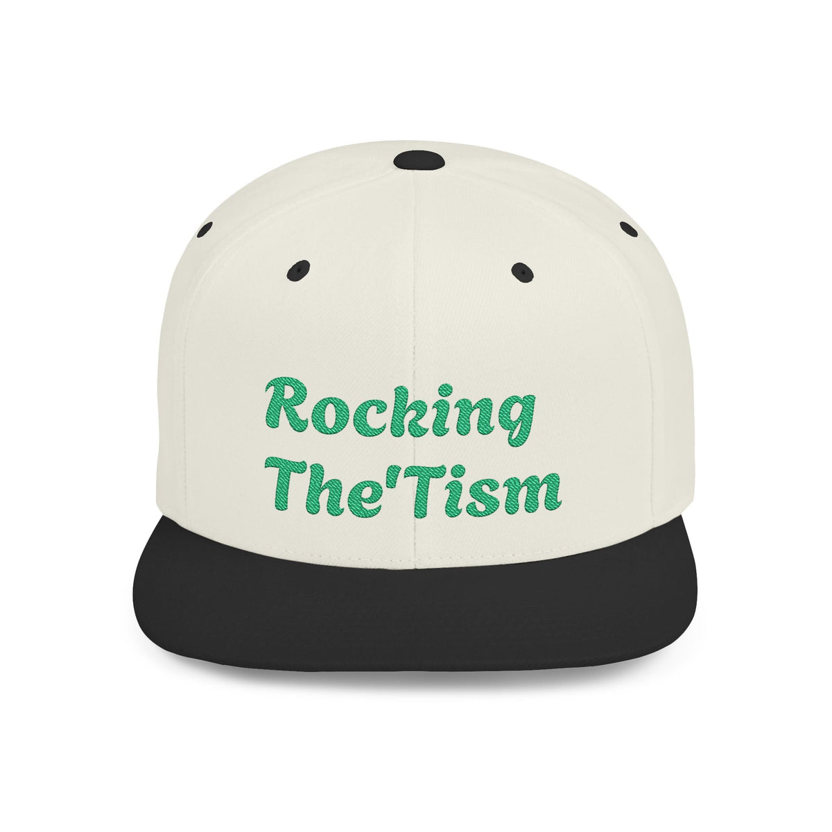 "Rocking The 'Tism" Embroidered Snapback Hat - Flat Bill Autism Pride Cap | 13 Colors - Geo Rocks The 'Tism