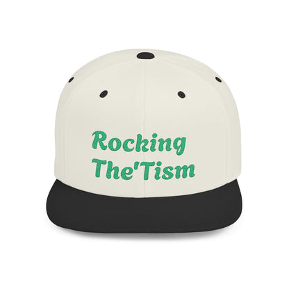 "Rocking The 'Tism" Embroidered Snapback Hat - Flat Bill Autism Pride Cap | 13 Colors - Geo Rocks The 'Tism