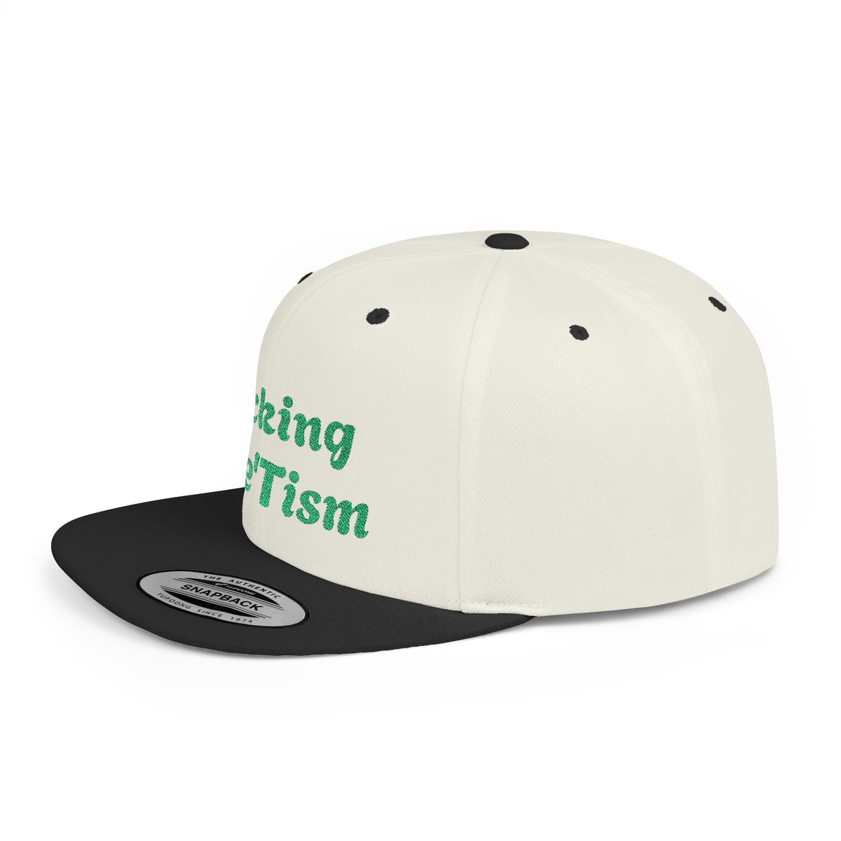 "Rocking The 'Tism" Embroidered Snapback Hat - Flat Bill Autism Pride Cap | 13 Colors - Geo Rocks The 'Tism