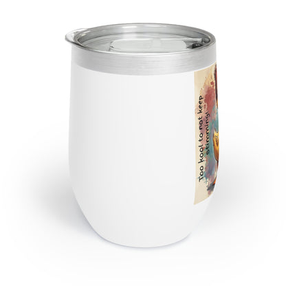 "Rocks the 'Tism" Stemless Wine Tumbler - 12oz Insulated Stainless Steel | Autism Awareness Gift | White - Geo Rocks The 'Tism