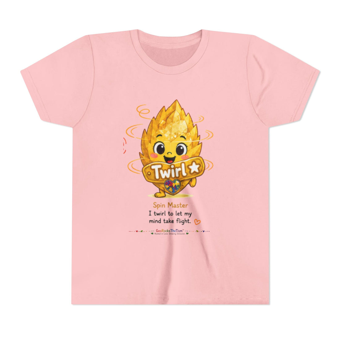 "Spins" Stimming Geode -Autism Self Sensory Regulation Youth Tee - Geo Rocks The 'Tism