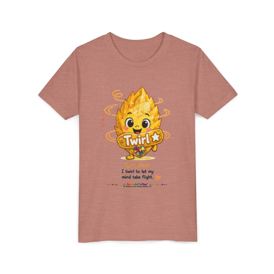 "Spins" Stimming Geode -Autism Self Sensory Regulation Youth Tee - Geo Rocks The 'Tism