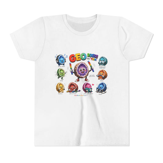 Stimming Colorful Geodes Education- Youth Tee - Geo Rocks The 'Tism