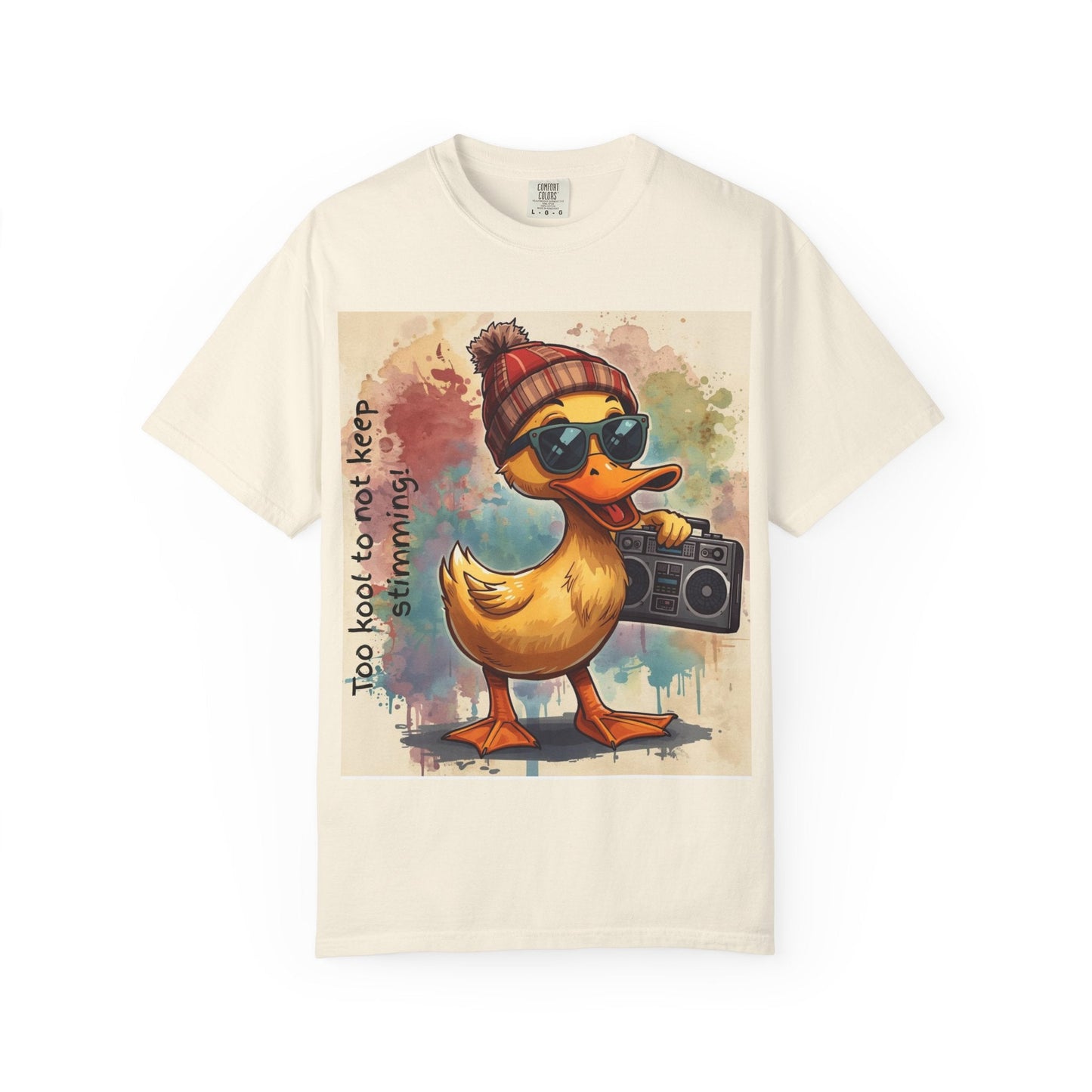 T-Shirt Cool Duck Graphic — "Too Kool to Not Keep Stimming" - Geo Rocks The 'Tism