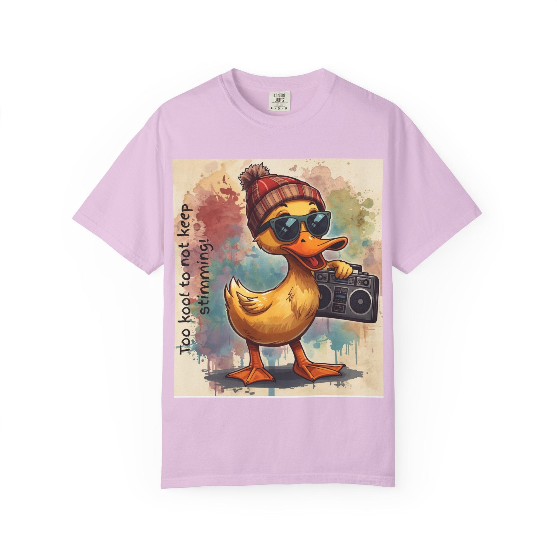 T-Shirt Cool Duck Graphic — "Too Kool to Not Keep Stimming" - Geo Rocks The 'Tism