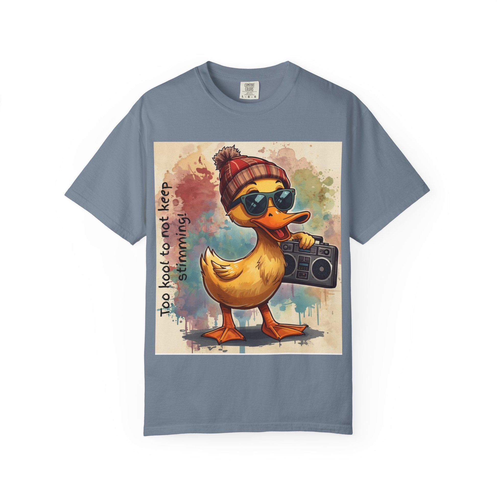 T-Shirt Cool Duck Graphic — "Too Kool to Not Keep Stimming" - Geo Rocks The 'Tism