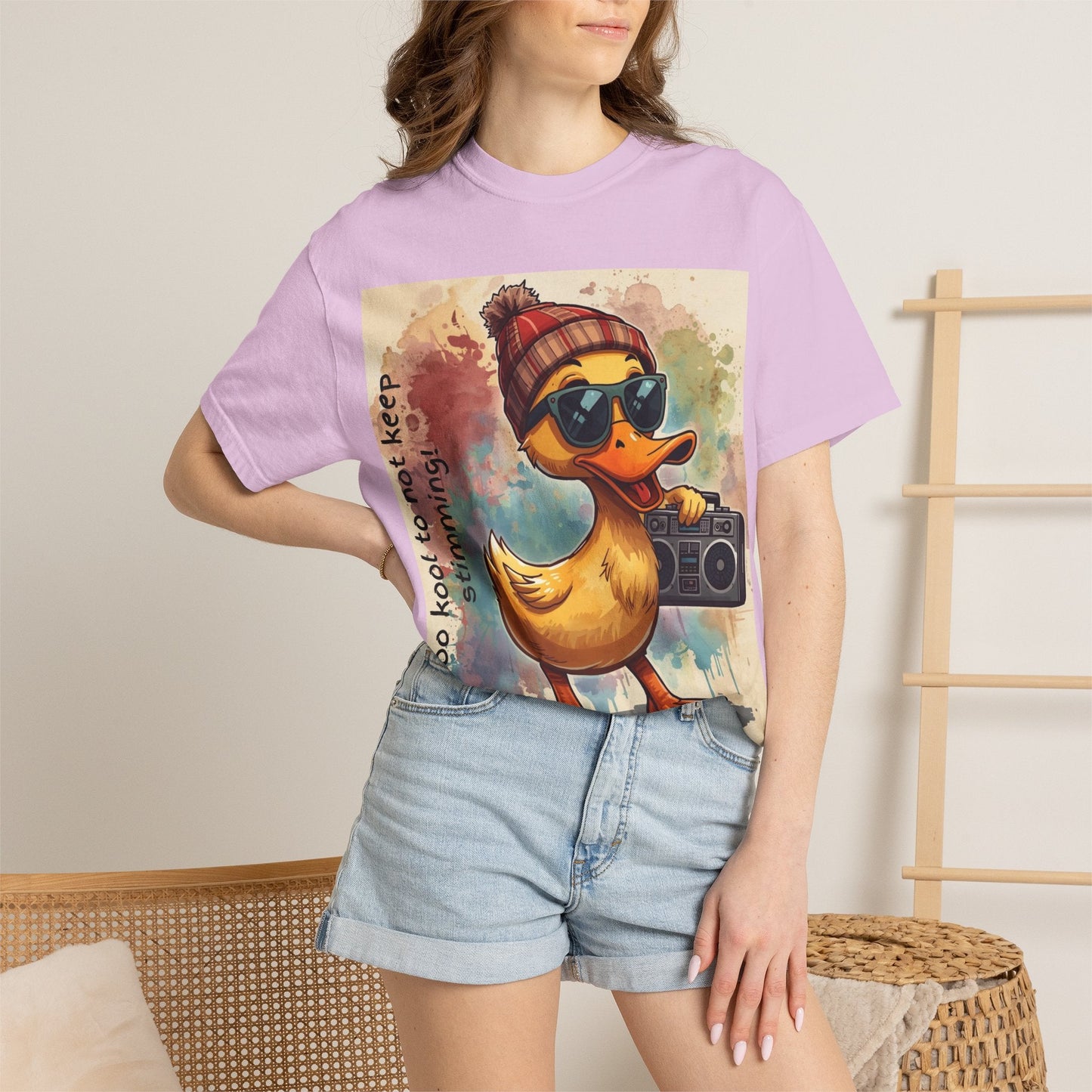 T-Shirt Cool Duck Graphic — "Too Kool to Not Keep Stimming" - Geo Rocks The 'Tism