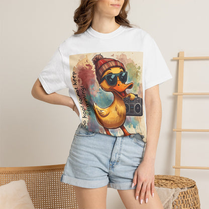 T-Shirt Cool Duck Graphic — "Too Kool to Not Keep Stimming" - Geo Rocks The 'Tism