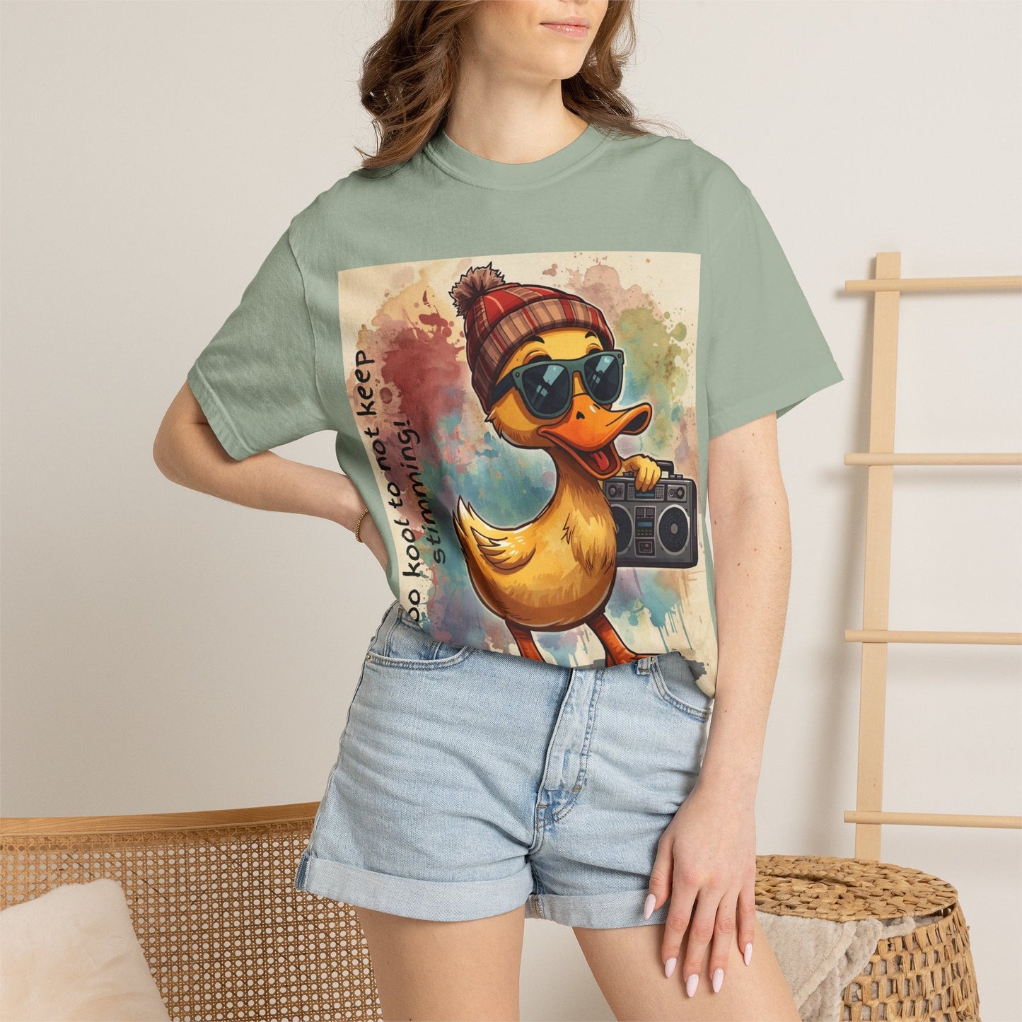 T-Shirt Cool Duck Graphic — "Too Kool to Not Keep Stimming" - Geo Rocks The 'Tism