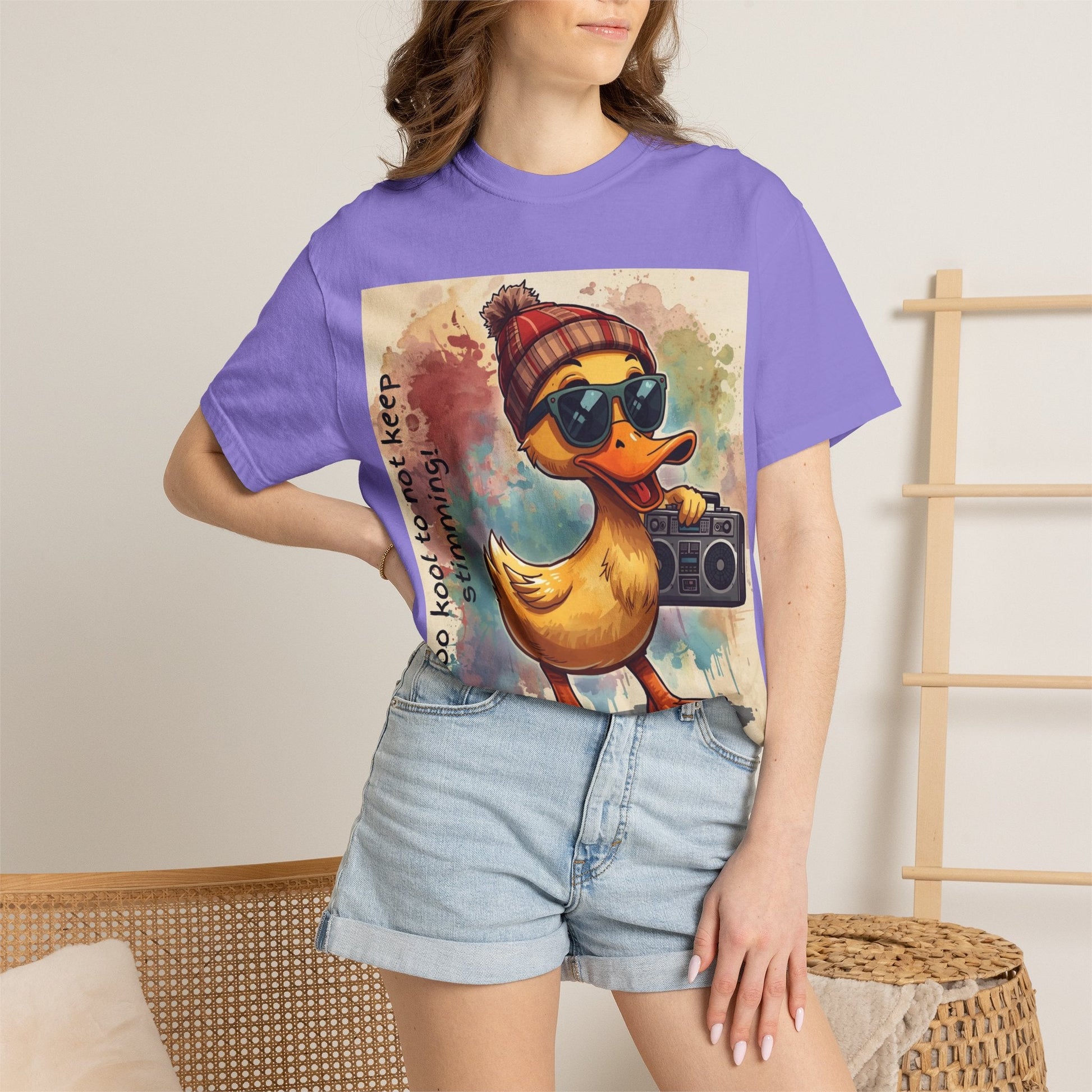 T-Shirt Cool Duck Graphic — "Too Kool to Not Keep Stimming" - Geo Rocks The 'Tism