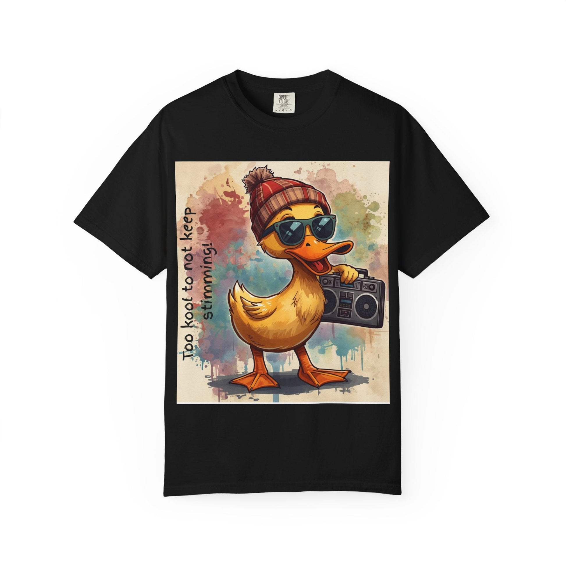 T-Shirt Cool Duck Graphic — "Too Kool to Not Keep Stimming" - Geo Rocks The 'Tism
