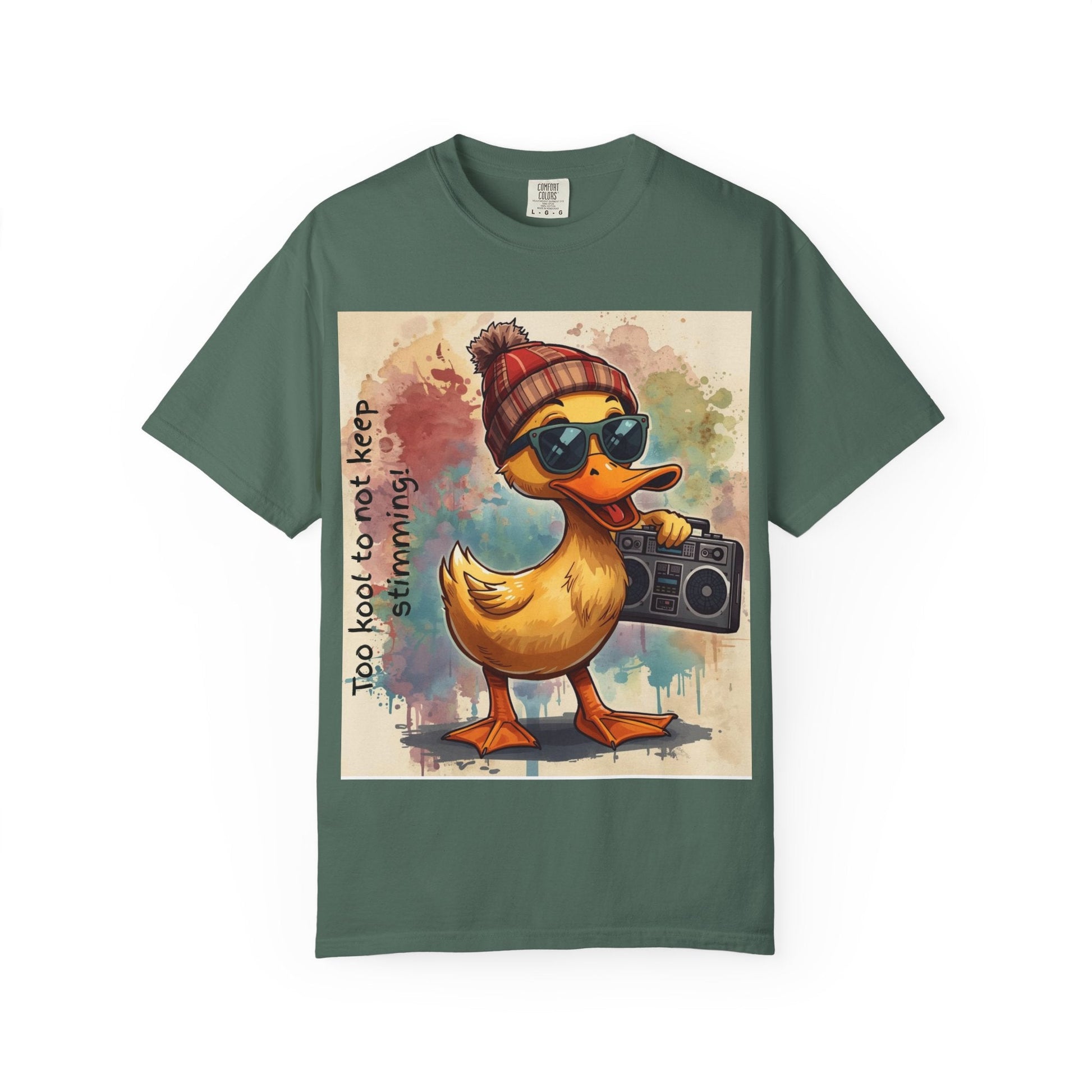 T-Shirt Cool Duck Graphic — "Too Kool to Not Keep Stimming" - Geo Rocks The 'Tism