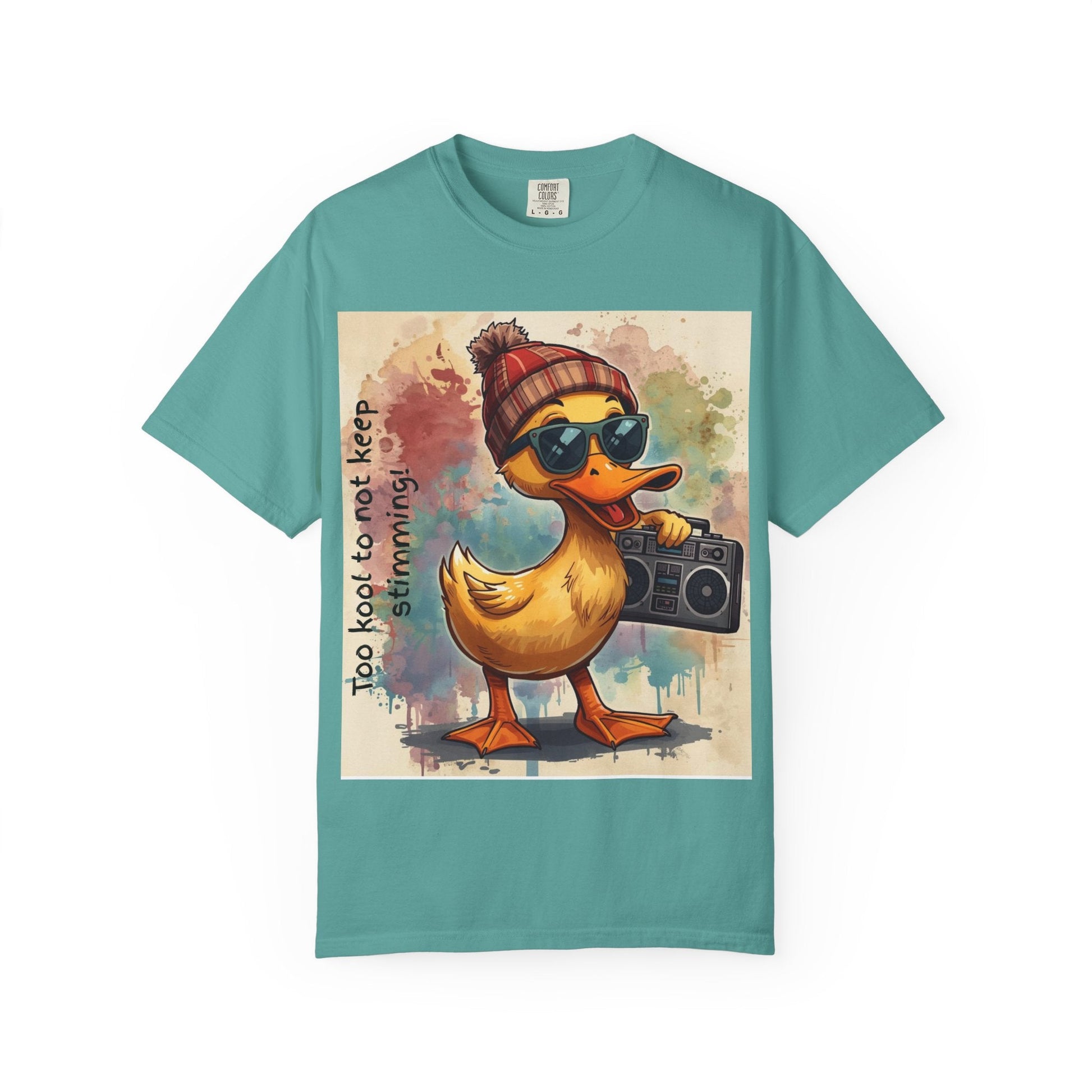 T-Shirt Cool Duck Graphic — "Too Kool to Not Keep Stimming" - Geo Rocks The 'Tism