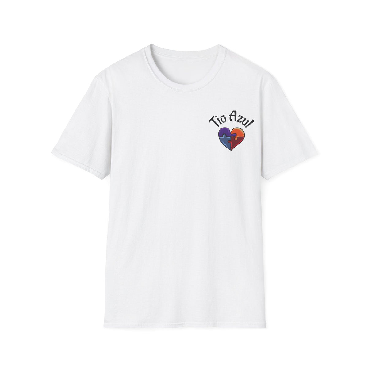 T-Shirt — "Tío Azul" Puzzle Heart Chest Logo (Latinx Pride Gift) - Geo Rocks The 'Tism