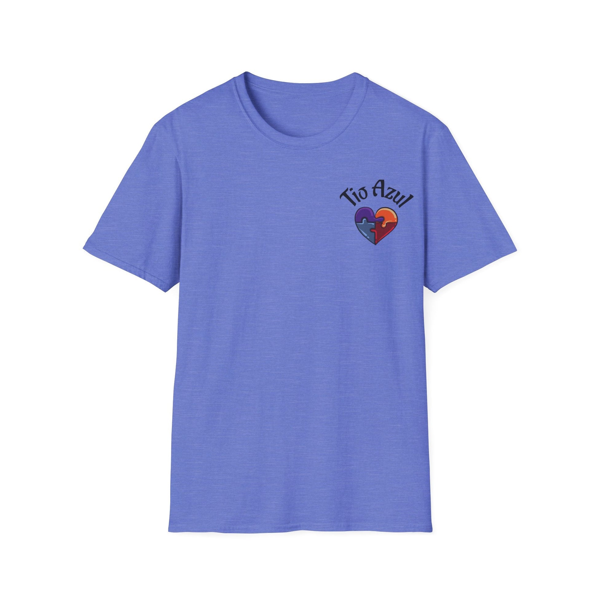 T-Shirt — "Tío Azul" Puzzle Heart Chest Logo (Latinx Pride Gift) - Geo Rocks The 'Tism