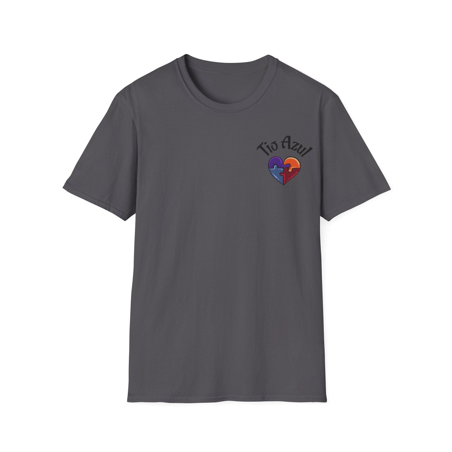 T-Shirt — "Tío Azul" Puzzle Heart Chest Logo (Latinx Pride Gift) - Geo Rocks The 'Tism