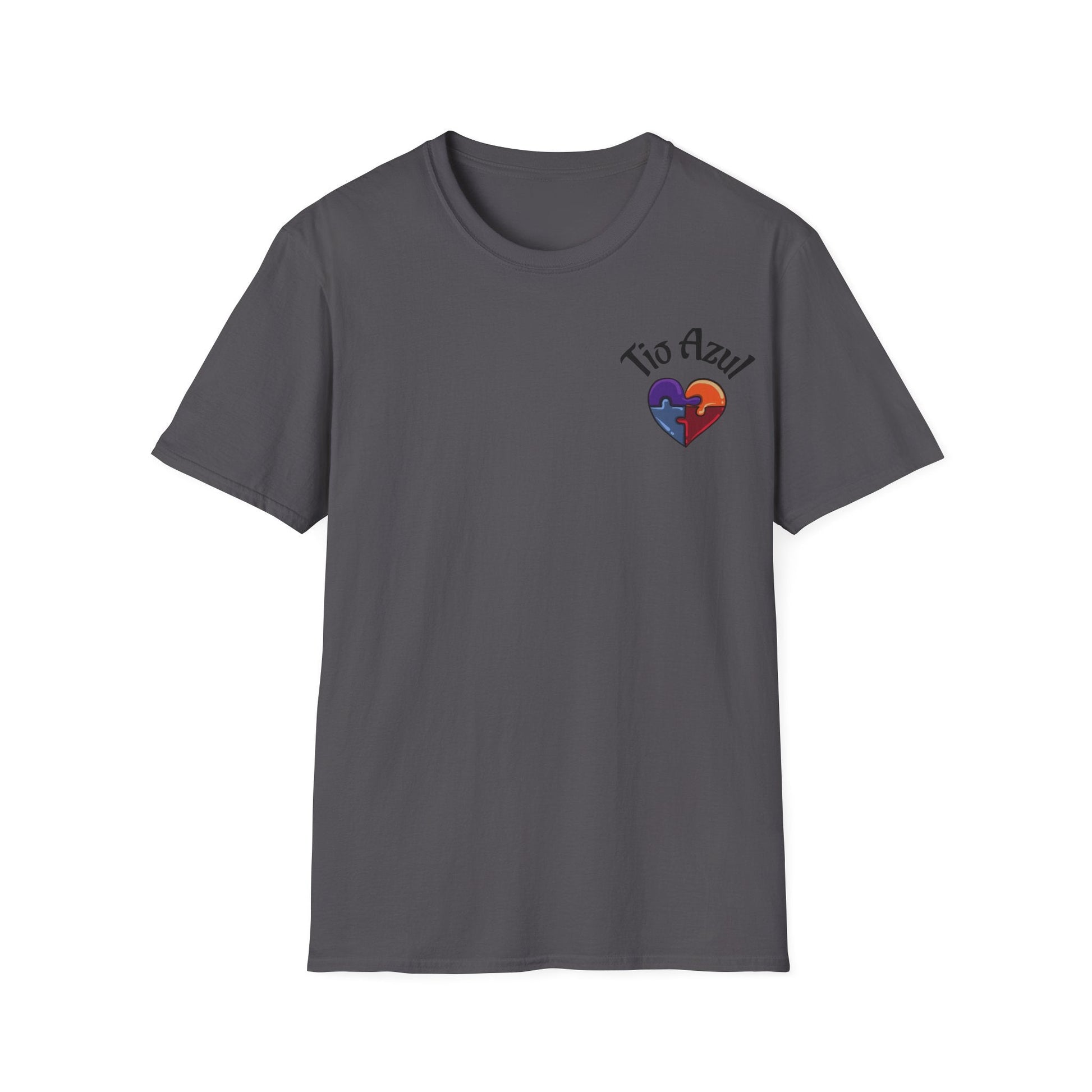 T-Shirt — "Tío Azul" Puzzle Heart Chest Logo (Latinx Pride Gift) - Geo Rocks The 'Tism