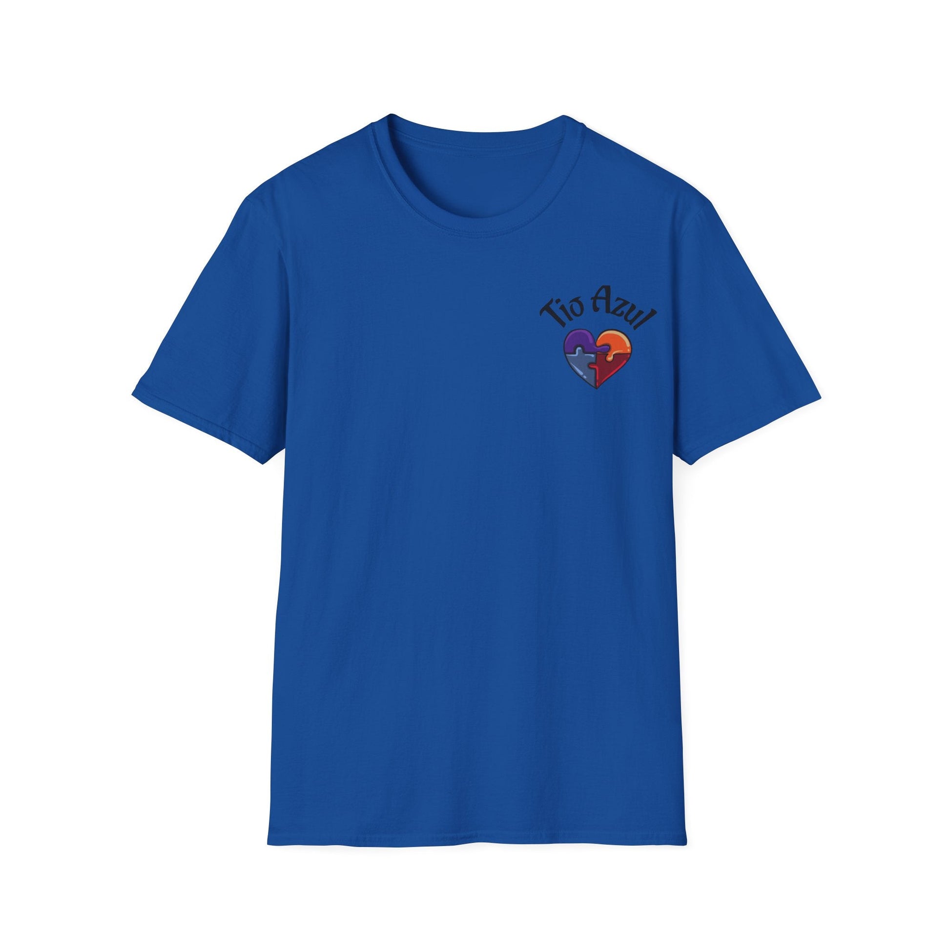 T-Shirt — "Tío Azul" Puzzle Heart Chest Logo (Latinx Pride Gift) - Geo Rocks The 'Tism