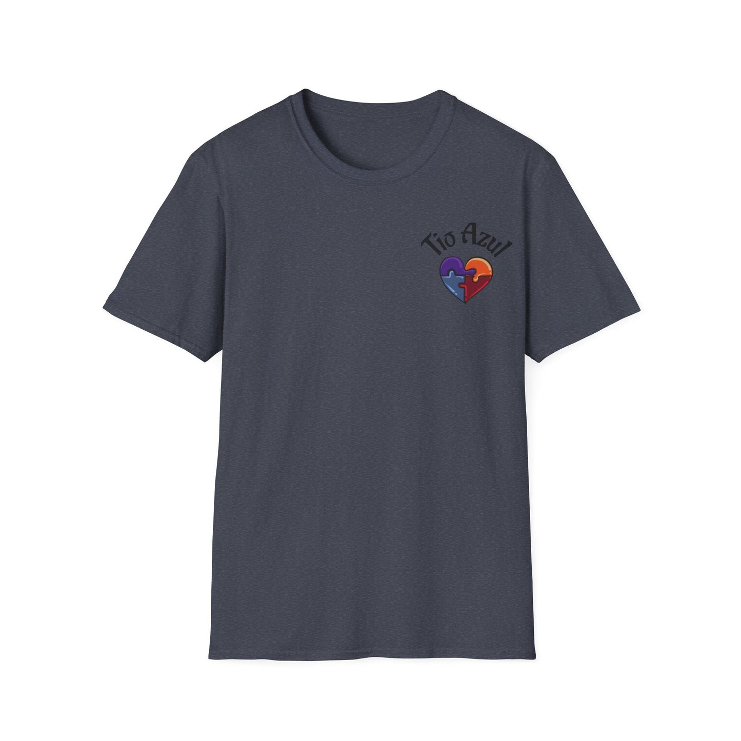 T-Shirt — "Tío Azul" Puzzle Heart Chest Logo (Latinx Pride Gift) - Geo Rocks The 'Tism