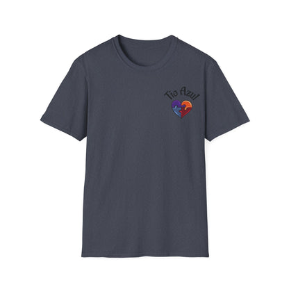 T-Shirt — "Tío Azul" Puzzle Heart Chest Logo (Latinx Pride Gift) - Geo Rocks The 'Tism