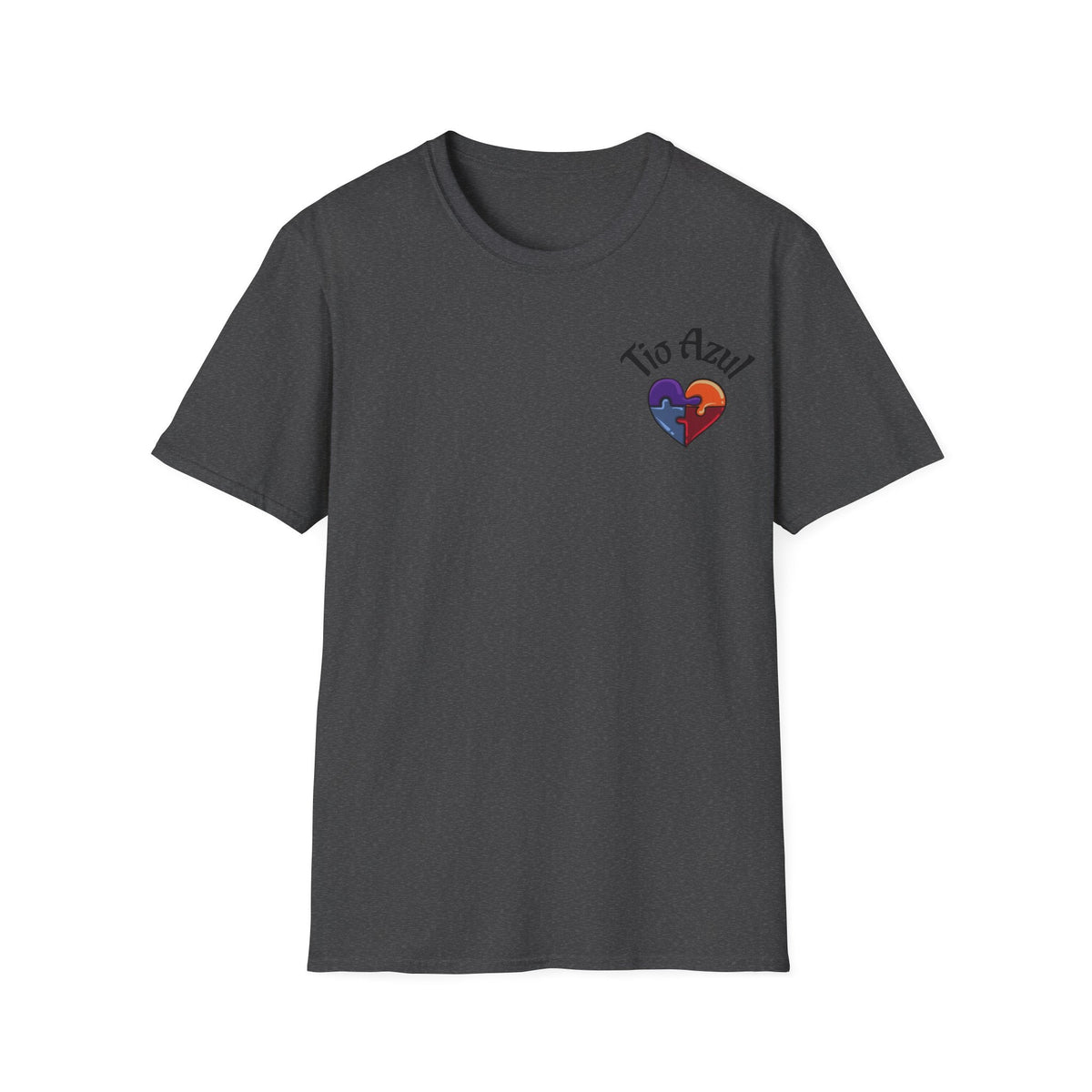 T-Shirt — "Tío Azul" Puzzle Heart Chest Logo (Latinx Pride Gift) - Geo Rocks The 'Tism