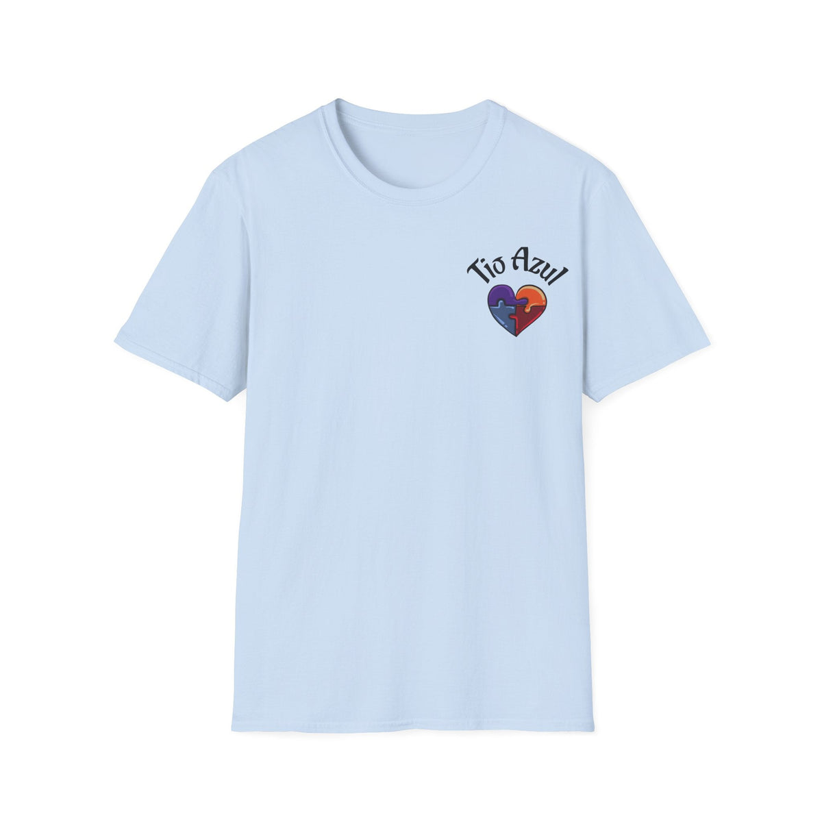 T-Shirt — "Tío Azul" Puzzle Heart Chest Logo (Latinx Pride Gift) - Geo Rocks The 'Tism