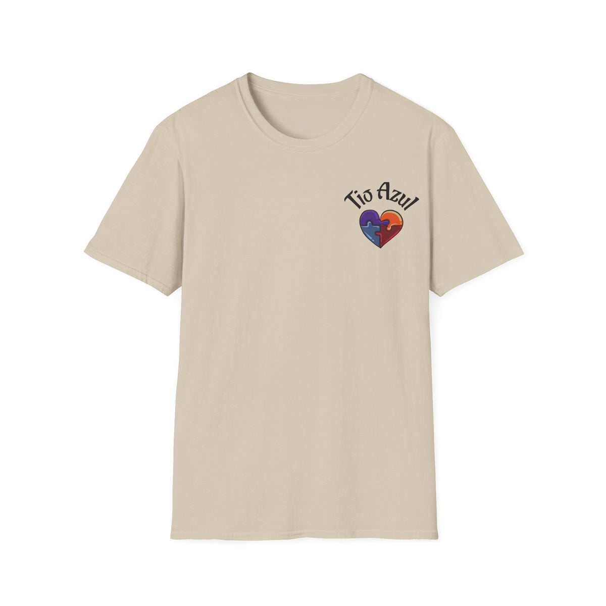 T-Shirt — "Tío Azul" Puzzle Heart Chest Logo (Latinx Pride Gift) - Geo Rocks The 'Tism