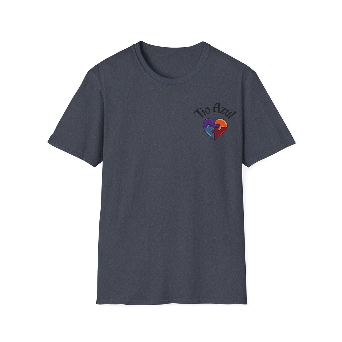 T-Shirt — "Tío Azul" Puzzle Heart Chest Logo (Latinx Pride Gift) - Geo Rocks The 'Tism