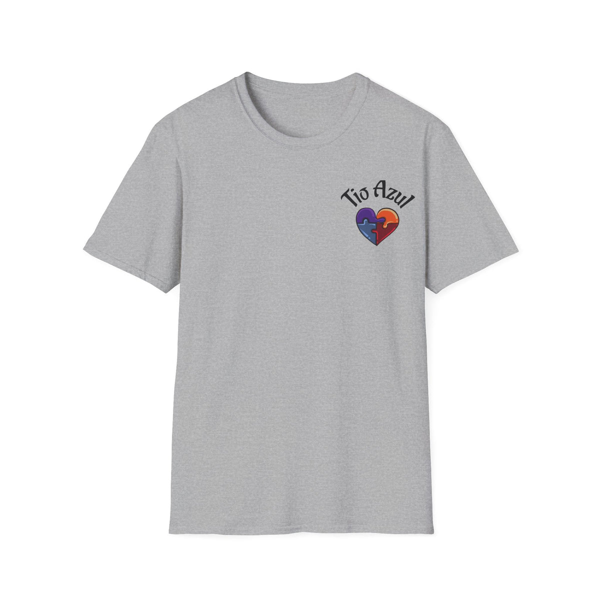 T-Shirt — "Tío Azul" Puzzle Heart Chest Logo (Latinx Pride Gift) - Geo Rocks The 'Tism