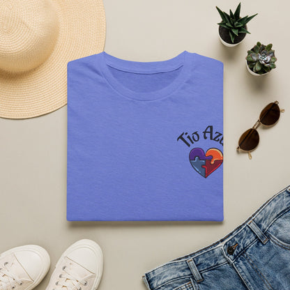 T-Shirt — "Tío Azul" Puzzle Heart Chest Logo (Latinx Pride Gift) - Geo Rocks The 'Tism