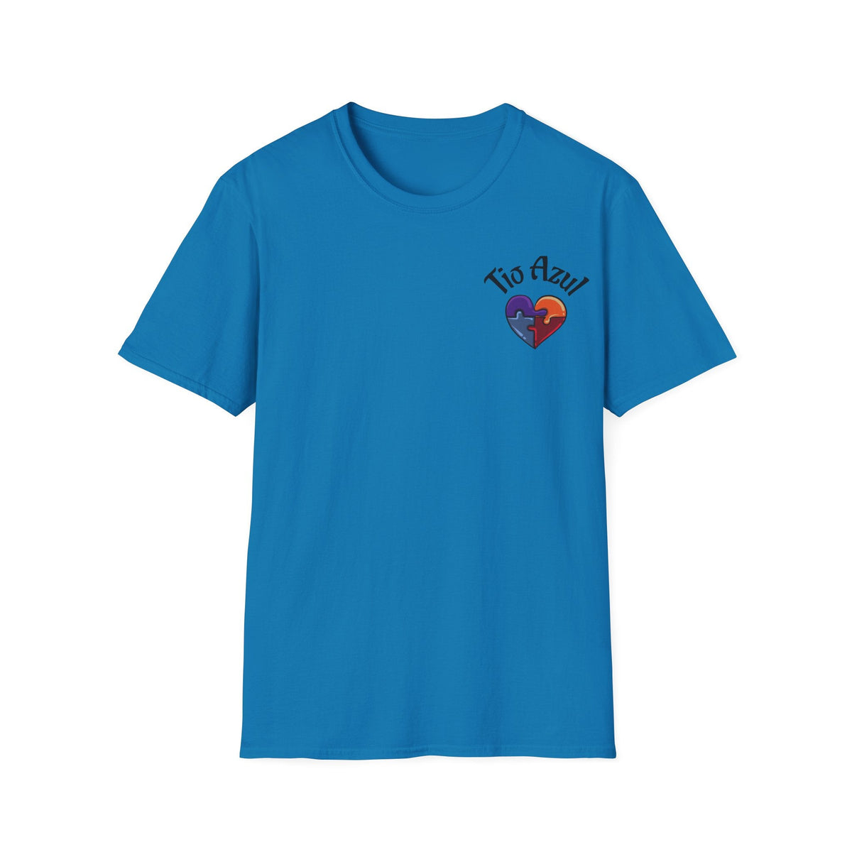 T-Shirt — "Tío Azul" Puzzle Heart Chest Logo (Latinx Pride Gift) - Geo Rocks The 'Tism