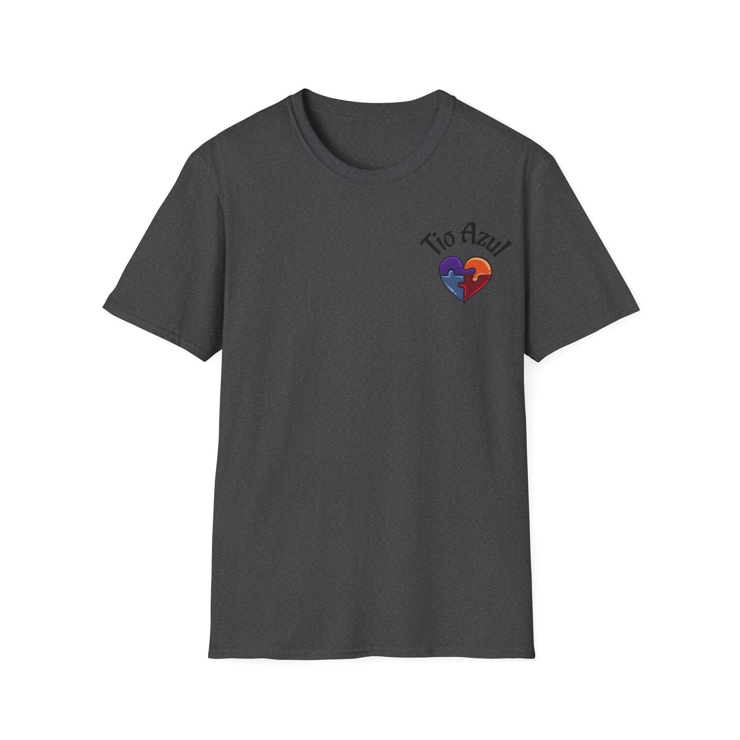 T-Shirt — "Tío Azul" Puzzle Heart Chest Logo (Latinx Pride Gift) - Geo Rocks The 'Tism