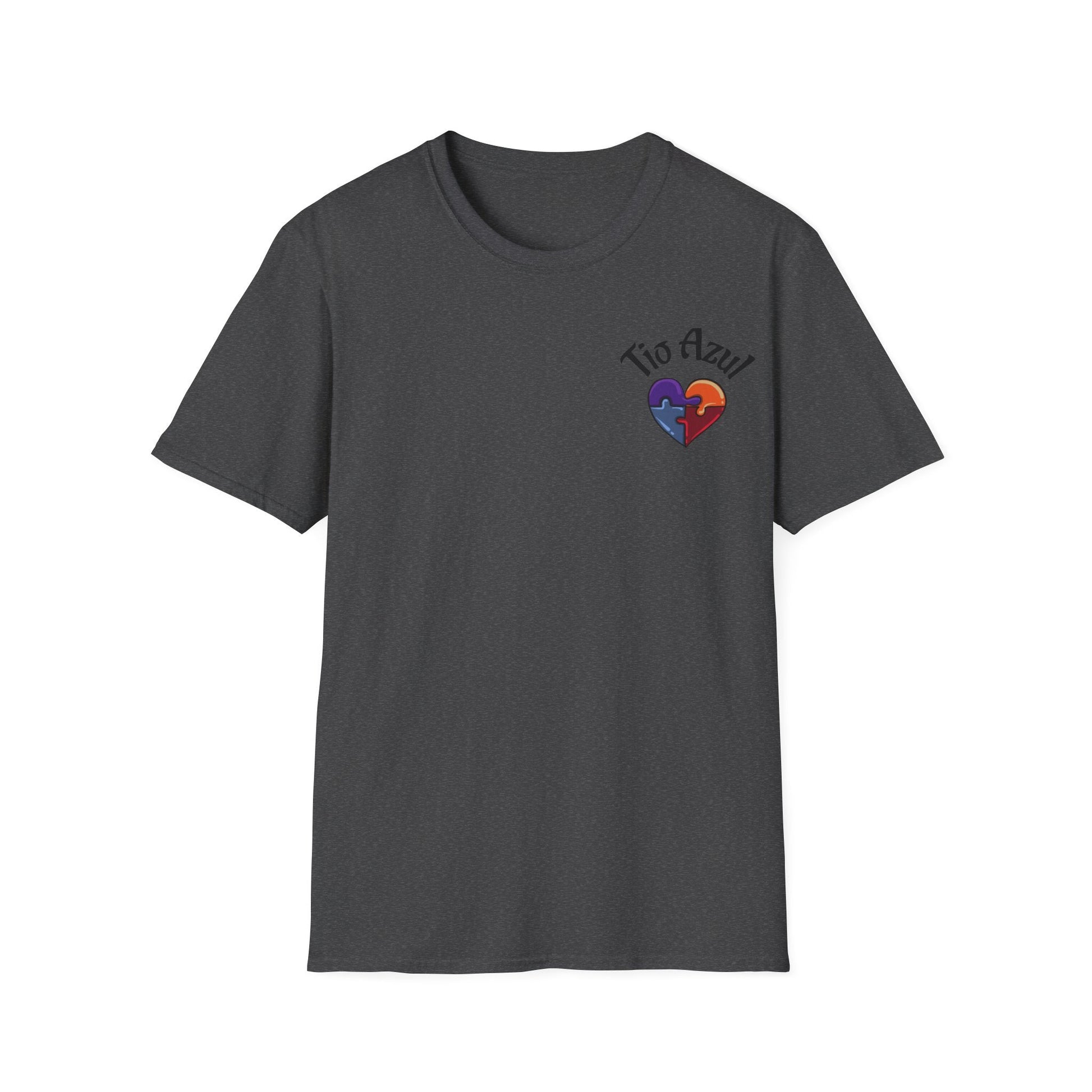 T-Shirt — "Tío Azul" Puzzle Heart Chest Logo (Latinx Pride Gift) - Geo Rocks The 'Tism