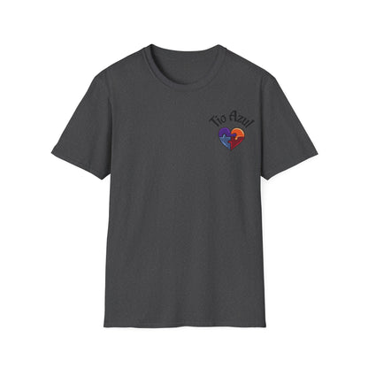T-Shirt — "Tío Azul" Puzzle Heart Chest Logo (Latinx Pride Gift) - Geo Rocks The 'Tism