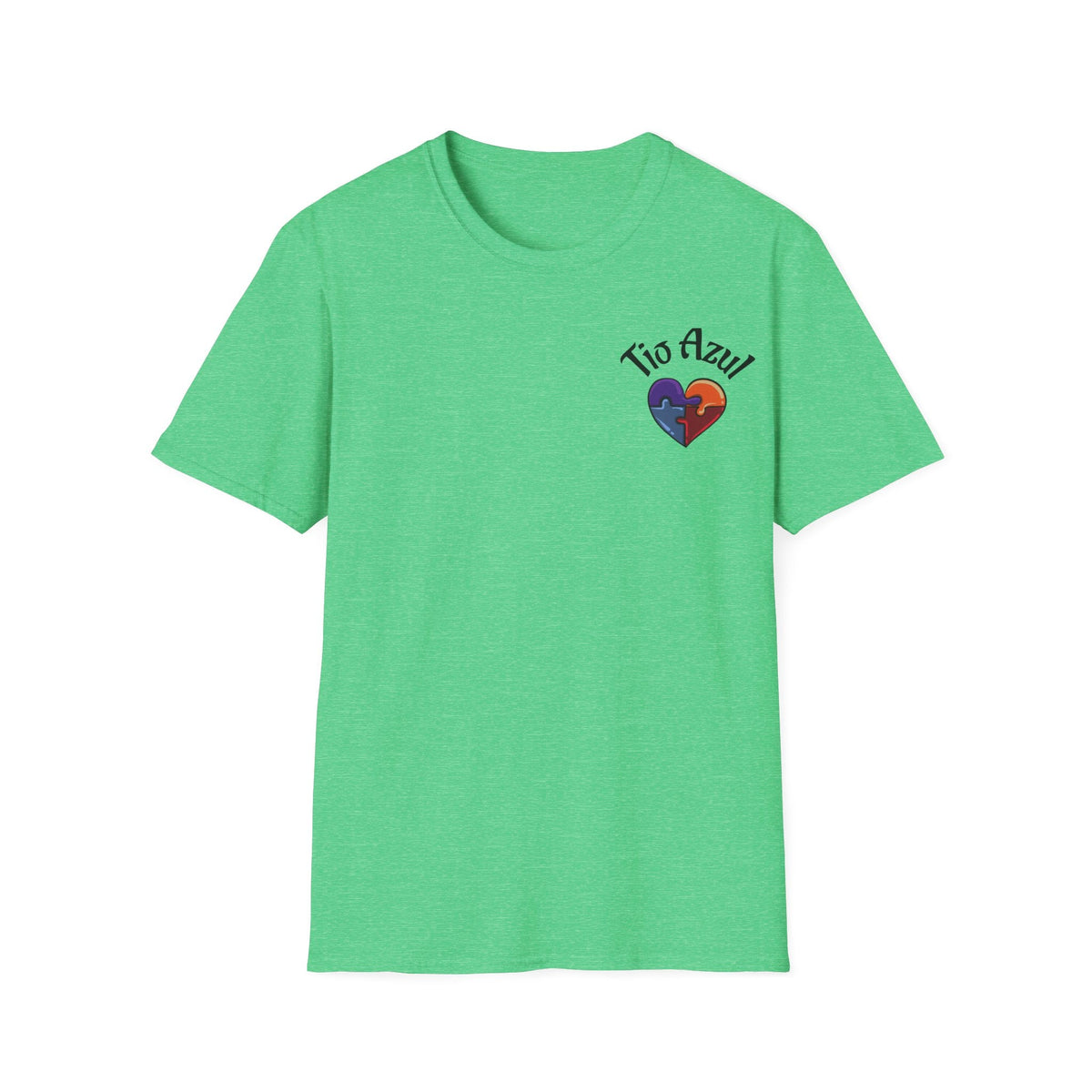 T-Shirt — "Tío Azul" Puzzle Heart Chest Logo (Latinx Pride Gift) - Geo Rocks The 'Tism