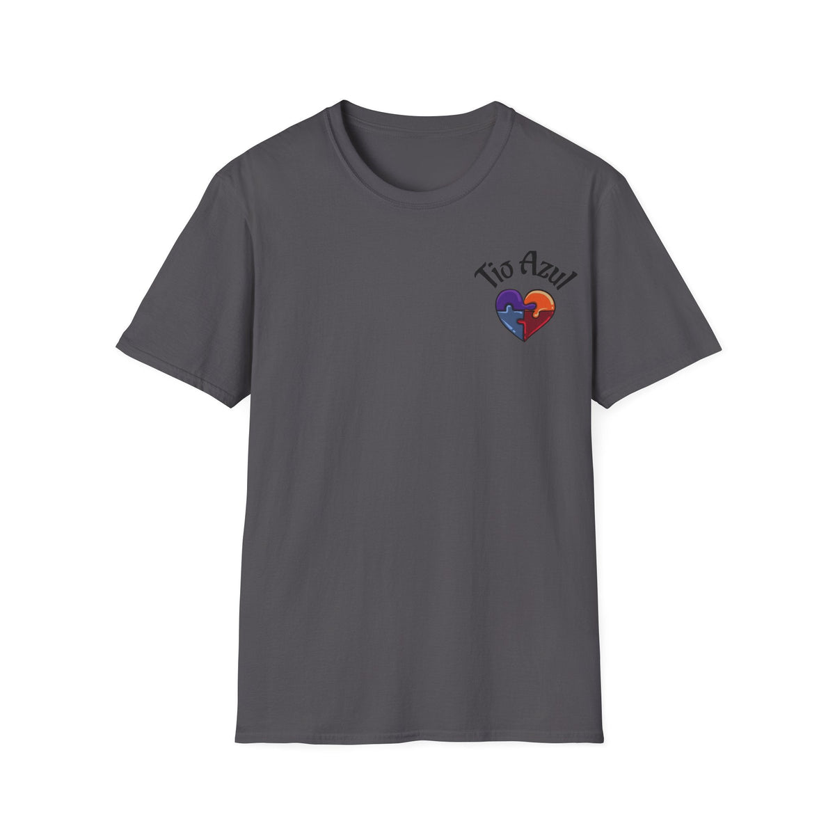 T-Shirt — "Tío Azul" Puzzle Heart Chest Logo (Latinx Pride Gift) - Geo Rocks The 'Tism