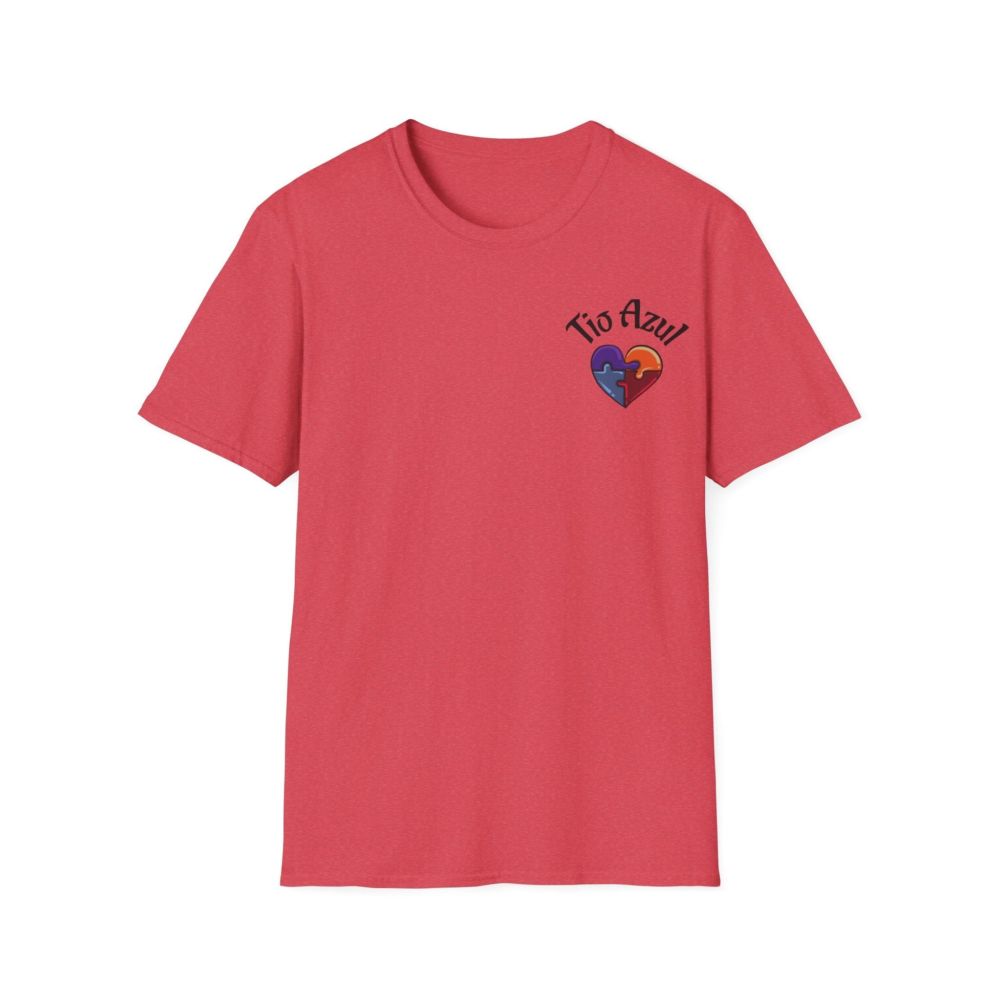 T-Shirt — "Tío Azul" Puzzle Heart Chest Logo (Latinx Pride Gift) - Geo Rocks The 'Tism