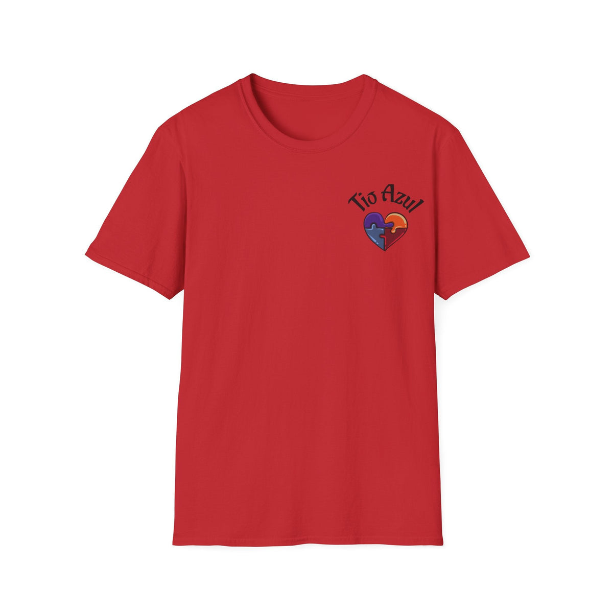 T-Shirt — "Tío Azul" Puzzle Heart Chest Logo (Latinx Pride Gift) - Geo Rocks The 'Tism