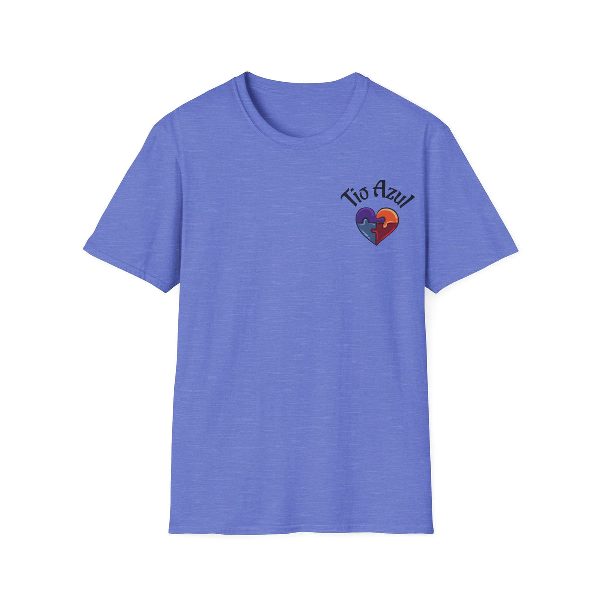 T-Shirt — "Tío Azul" Puzzle Heart Chest Logo (Latinx Pride Gift) - Geo Rocks The 'Tism