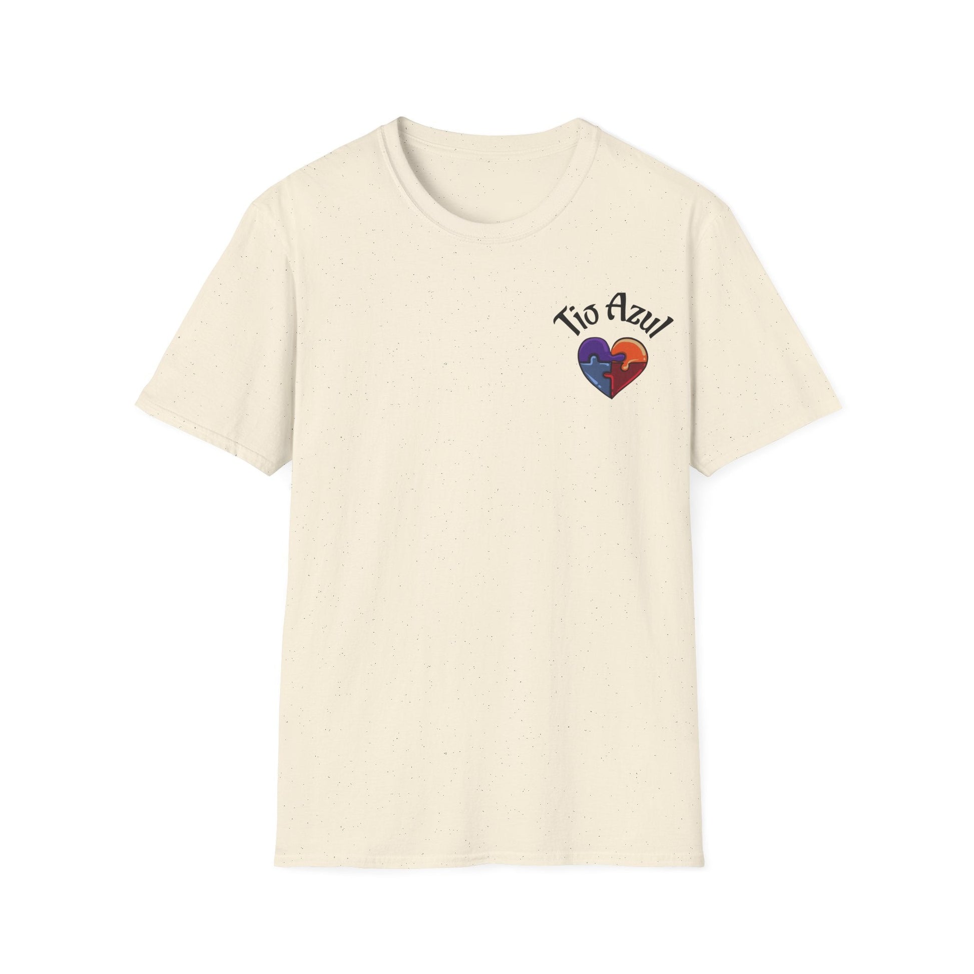 T-Shirt — "Tío Azul" Puzzle Heart Chest Logo (Latinx Pride Gift) - Geo Rocks The 'Tism