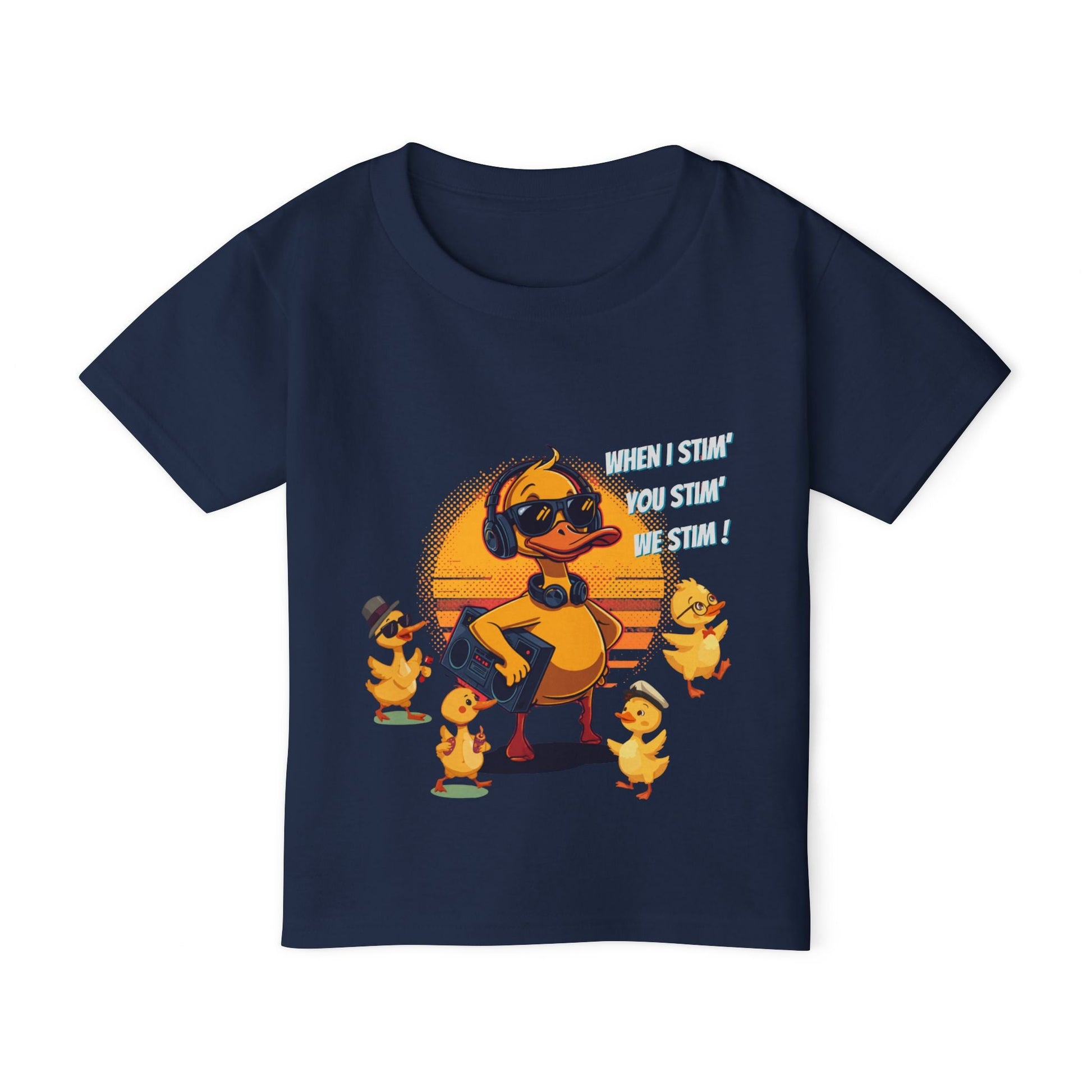 Toddler T‑Shirt — Cute Duck Family 'When I Stim You Stim We Stim' Graphic Tee - Geo Rocks The 'Tism