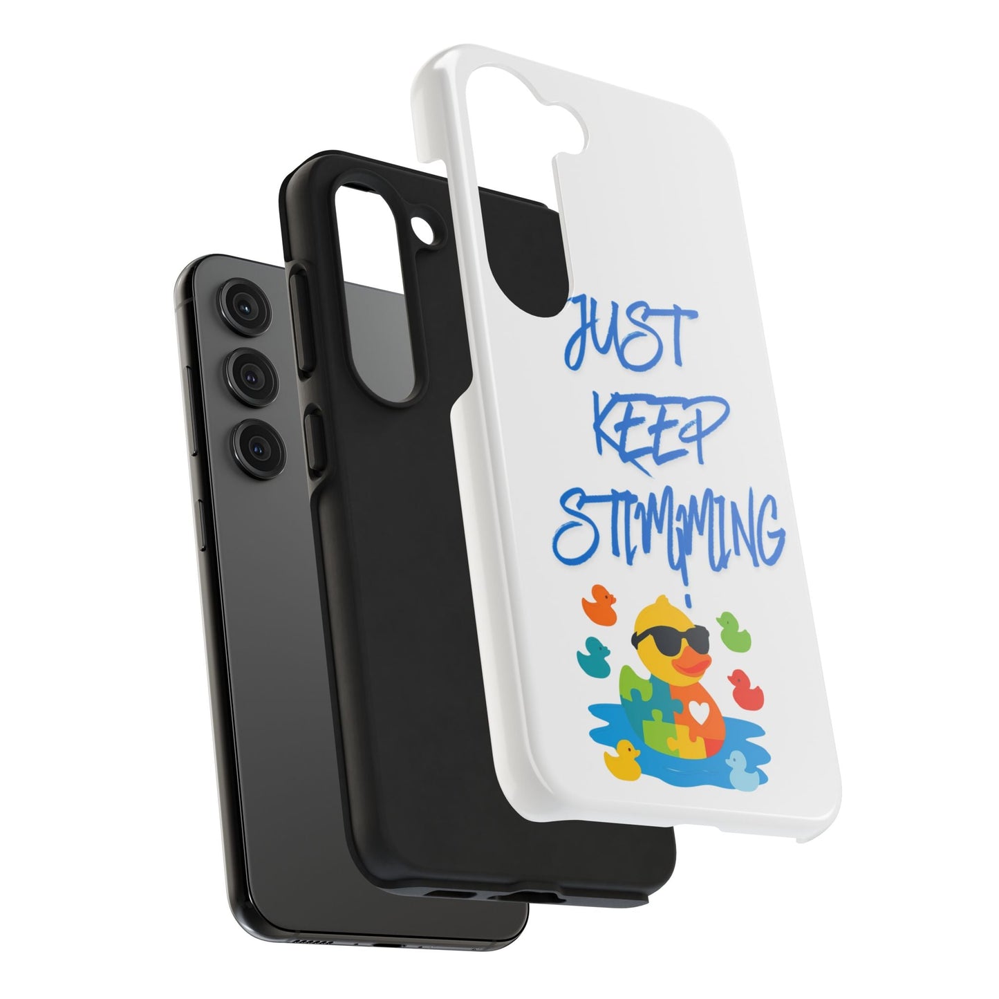 Tough phone case - "Just Keep Stimming" - Geo Rocks The 'Tism