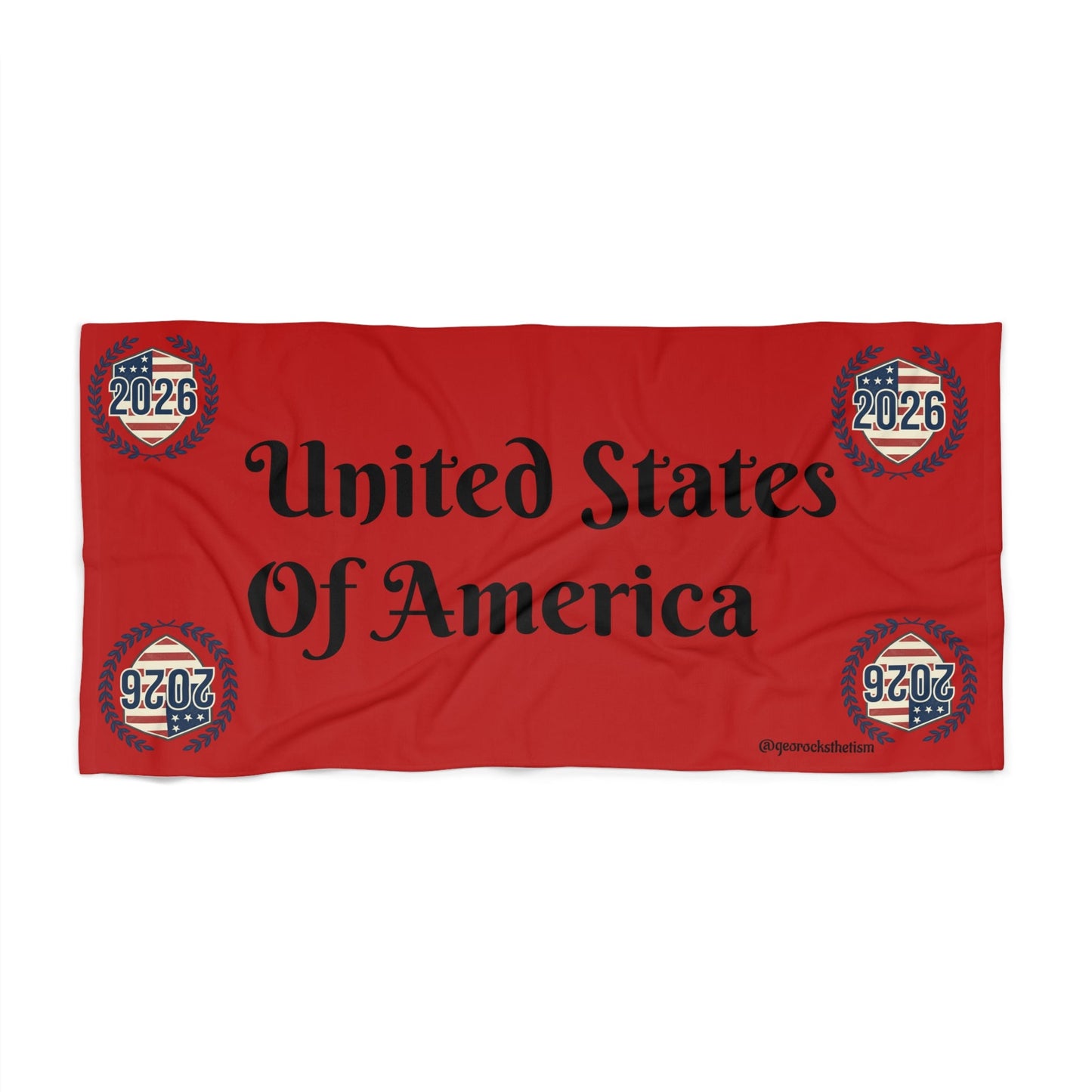 United States Of America' Beach Towel – 2026 USA Flag Emblem - Geo Rocks The 'Tism