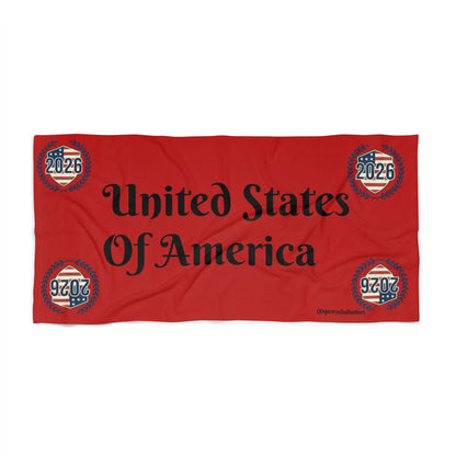 United States Of America' Beach Towel – 2026 USA Flag Emblem - Geo Rocks The 'Tism