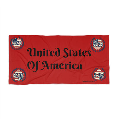 United States Of America' Beach Towel – 2026 USA Flag Emblem - Geo Rocks The 'Tism