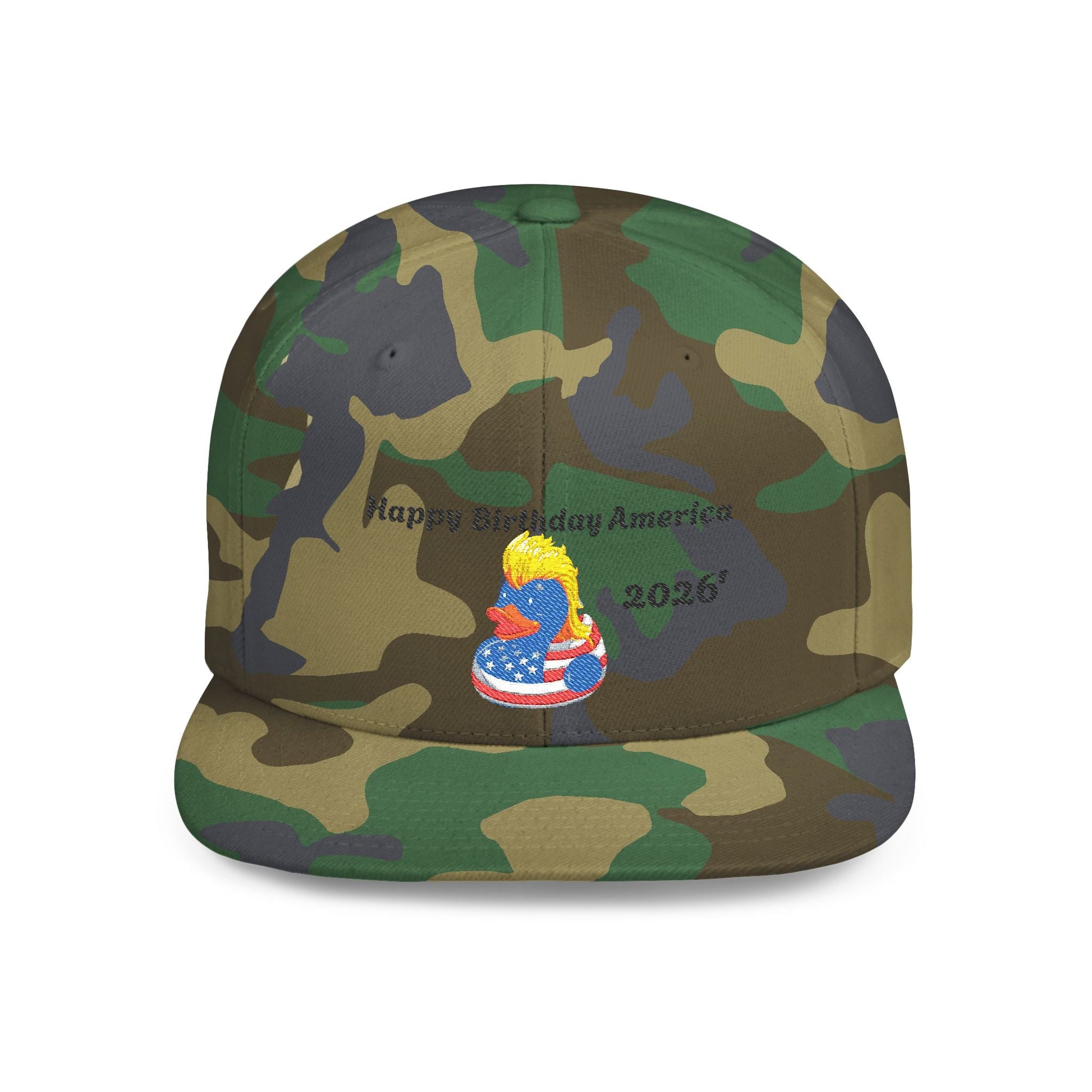 USA 250th Anniversary Embroidered Patriotic Mullet Duck Snapback - Geo Rocks The 'Tism